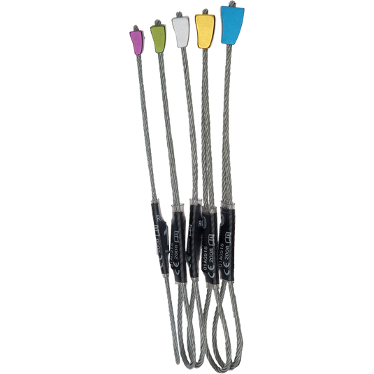 Wild Country Rock Set 1-5. Colour coded pink, green, grey, yellow and blue