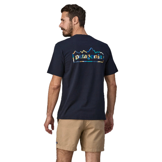 Patagonia Unity Fitz Resp-tee in New Navy worn by model