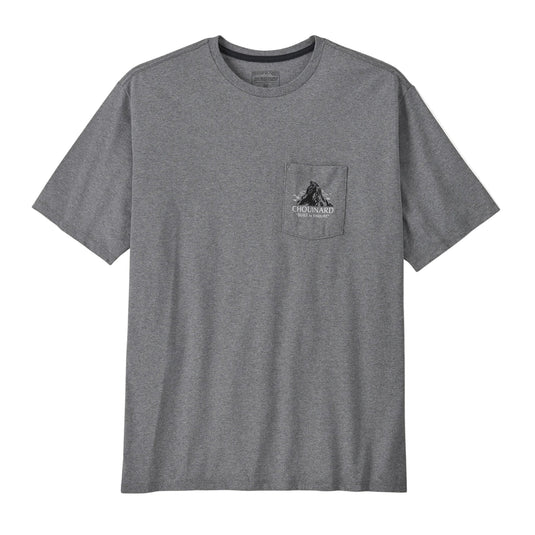 Patagonia Mens Chouinard Crest Pocket Responsibili-Tee® in gravel heather
