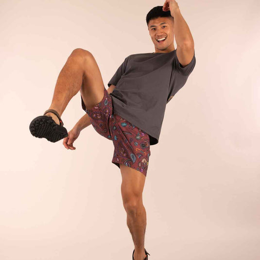 3rd Rock Short in Paisley Retro - worn by male model doing goofy pose