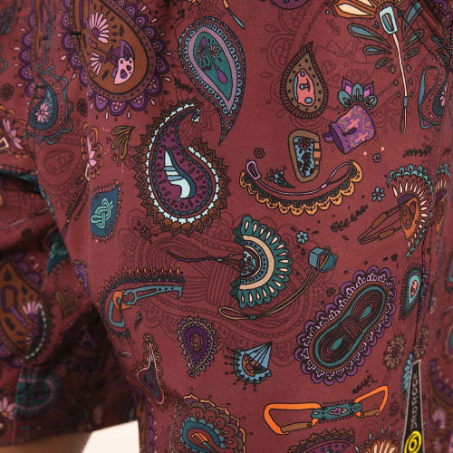 3rd Rock Short in Paisley Retro - Close up of carabiner paisley pattern
