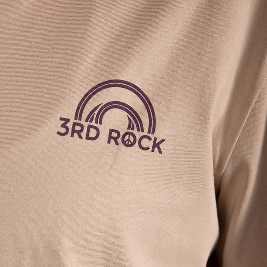 Close up of 3rd logo with peace symbol in the first 'o'