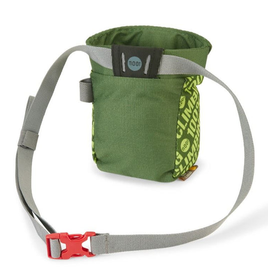 Moon Sport Chalk Bag - 100% green from behind showing waist belt and chalk brush holder