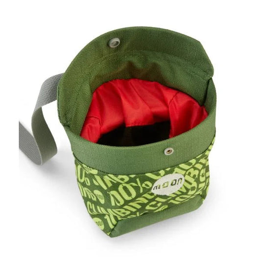 Moon Sport Chalk Bag - 100% green with popper top open