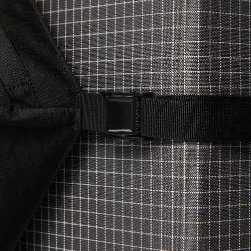 Close up of buckle of Black Diamond Piggyback System