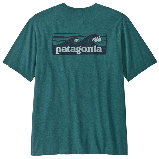 Patagonia Mens Boardshort Logo Pocket Responsibili-Tee in wetland blue