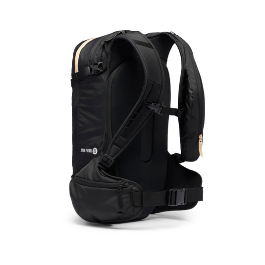 Black Diamond Dawn Patrol 25 Backpack in black showing back straps and waist belt