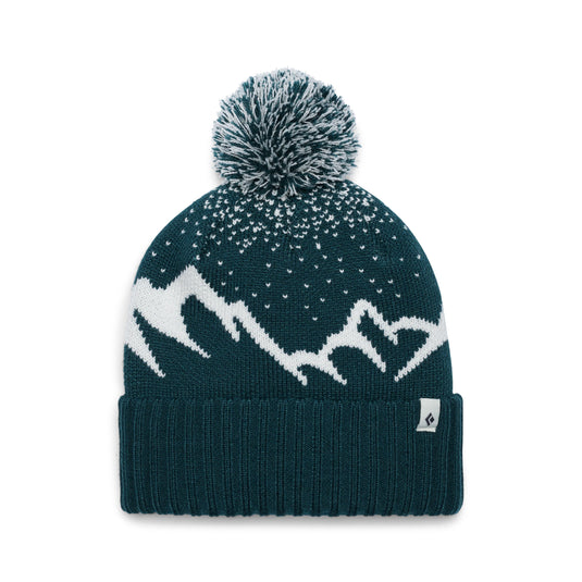 Black Diamond Tom Pom Beanie - Off White-Black/ Deep Woods-White