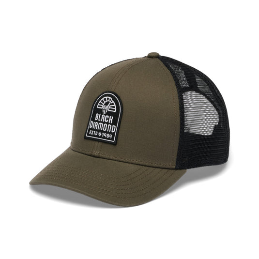 Black Diamond Trucker Hat in Basalt-Black-Black with cam design