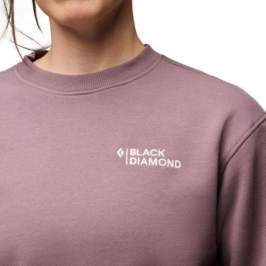 Black Diamond Womens Mini Stacked Crewneck - dark muave