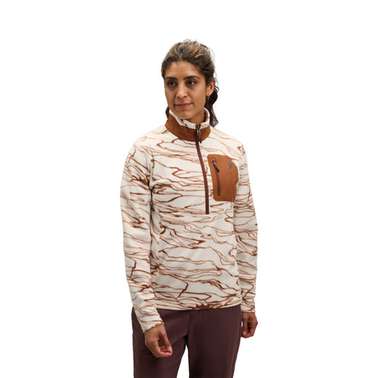 Black Diamond Womens Rift HZ Fleece Jacket in Relief-Chalk-Clay