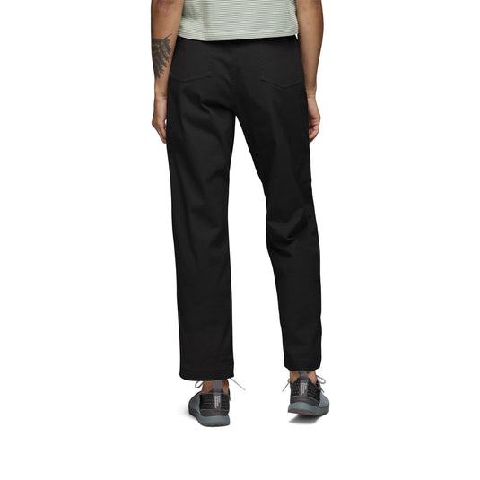 Black Diamond Womens Dirtbag Pants in black worn by model facing away