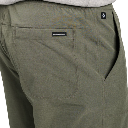 Close up of rear pocket on Black Diamond Men's Sequence Pants in Tundra