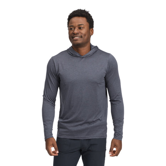 Mens Circuit Hoody by Black Diamond in Charcoal worn - front view