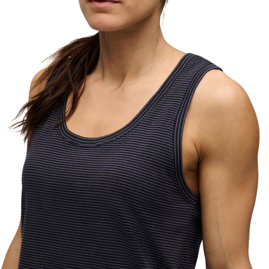 Black Diamond Womens BD Stripe Tank Long in black carbon