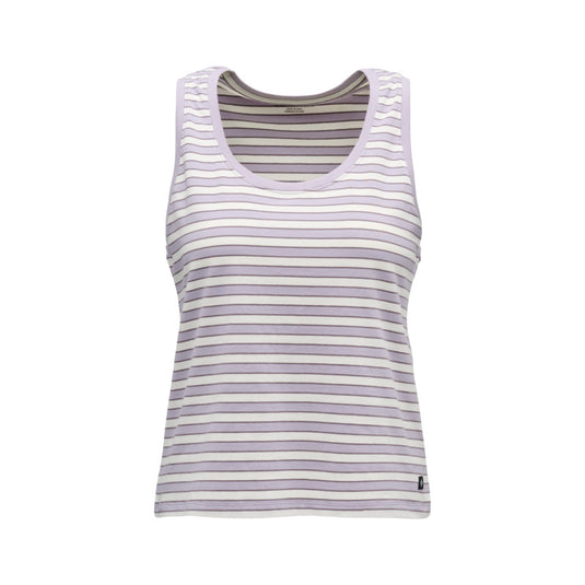 Black Diamond Womens BD Stripe Tank Long in Dusk Violet-Off White-Dark Mauve