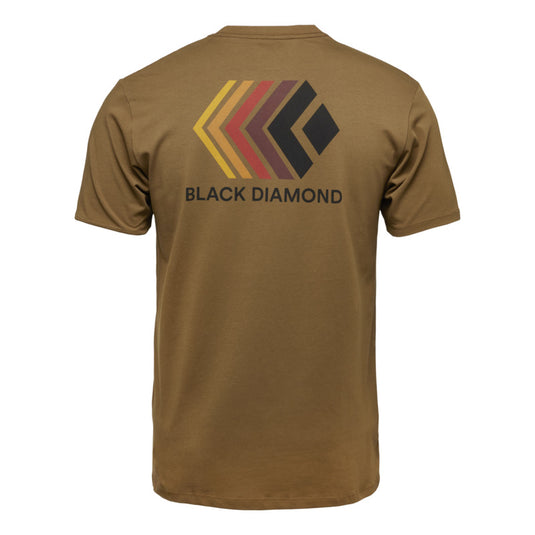Black Diamond Faded Tee in Dark Curry - rear view of bd logo on back