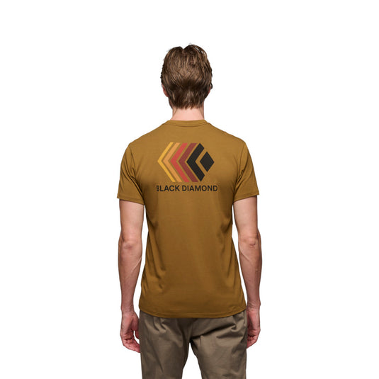 Black Diamond Faded Tee in Dark Curry - rear view - worn by model facing away