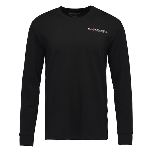 Men's Heritage Wordmark Long Sleeve Tee - in black with bd logo on top left