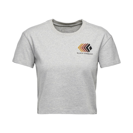 Black Diamond Womens Faded Crop Short Sleeve Tee