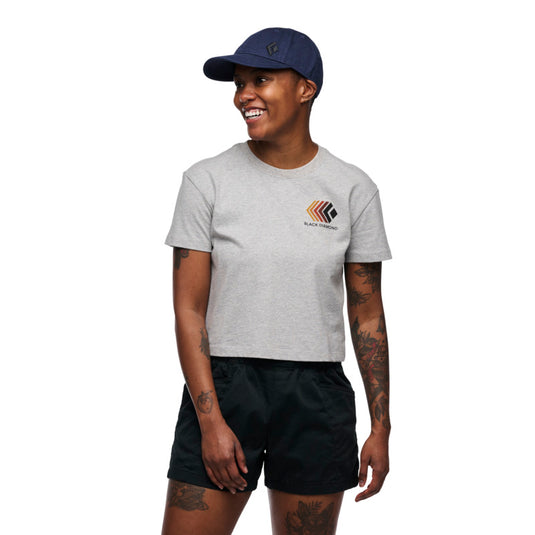 Black Diamond Womens Faded Crop Short Sleeve Tee