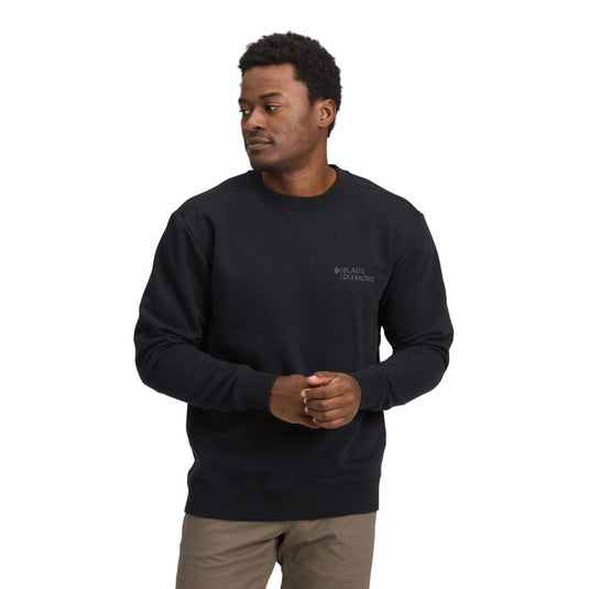 Black Diamond Men's Mini Stacked Crewneck in Black worn by model