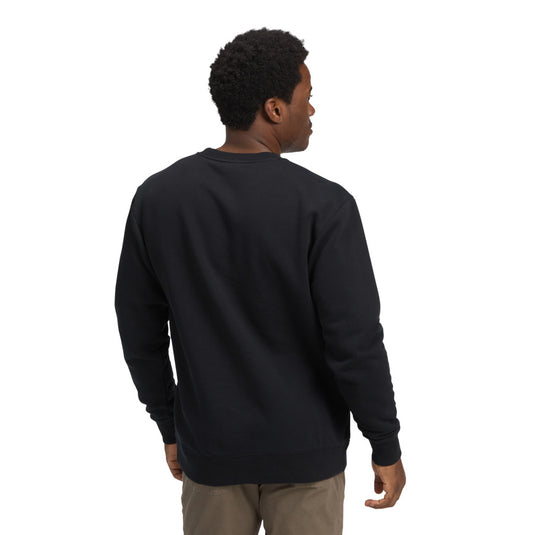 Black Diamond Men's Mini Stacked Crewneck in Black worn by model facing away
