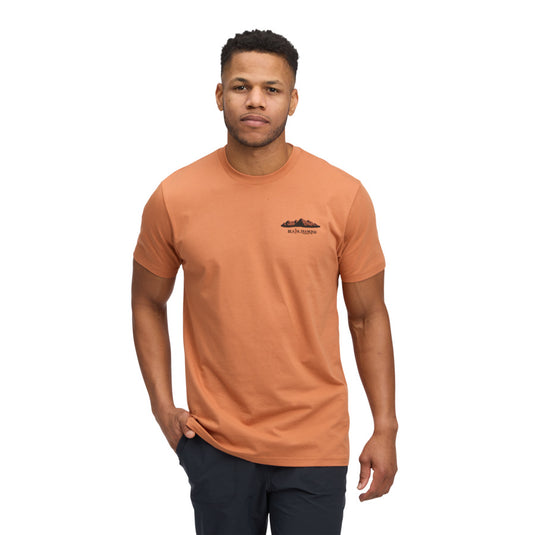 Black Diamond Mens Mountainscape Short Sleeve Tee in Moab Brown - worn by model