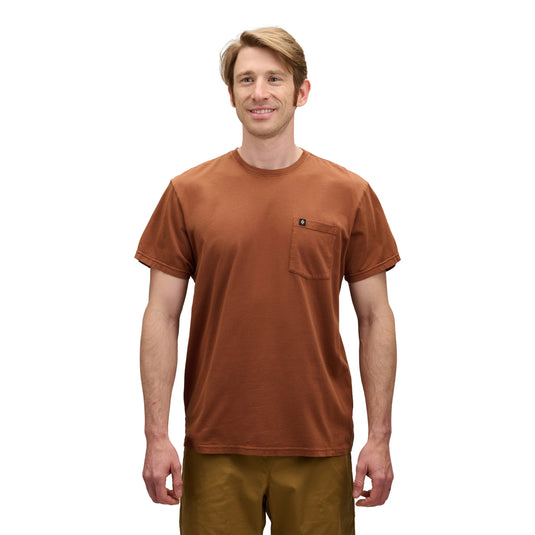 Black Diamond Diamond Patch Short Sleeve Pocket Tee in Clay