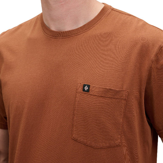 Black Diamond Diamond Patch Short Sleeve Pocket Tee in Clay