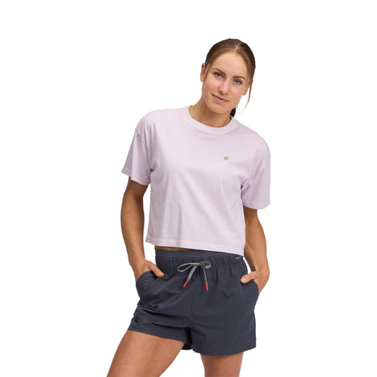 Black Diamond Womens Diamond Crop Tee in soft lilac