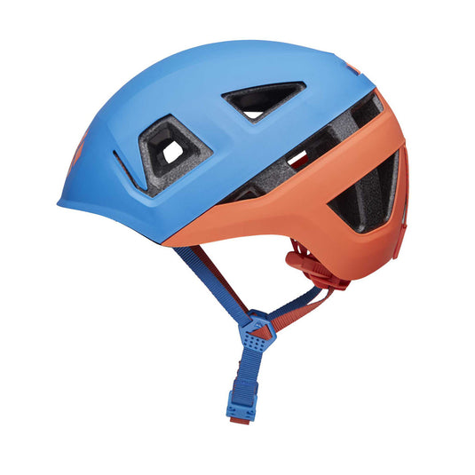 Kids Capitan Helmet by Black Diamond - in blue and orange - side profile