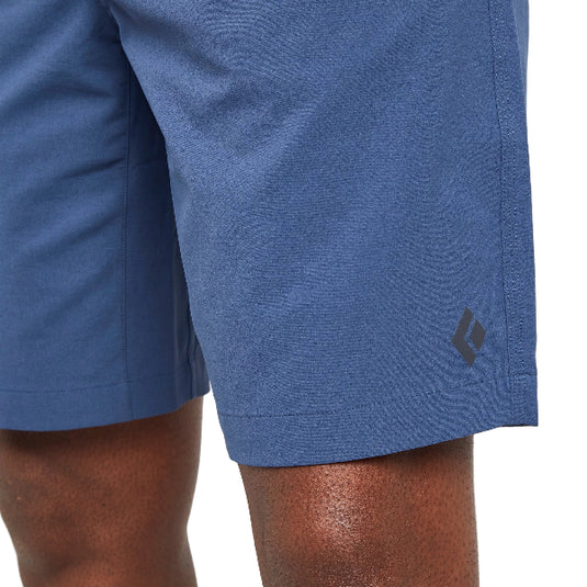 Black Diamond Mens Sierra Shorts - Ink Blue - close up leg logo
