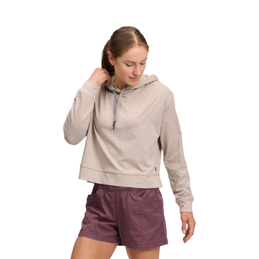 Women's Circuit Midlayer Hoody in moonstone worn by model