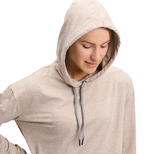 Women's Circuit Midlayer Hoody in moonstone worn by model