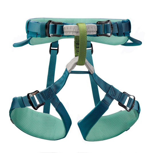 Petzl Macchu Kids Harness in atlantic blue