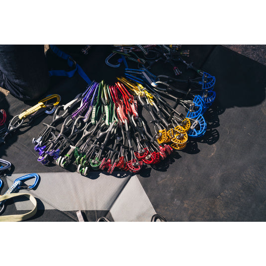 Black Diamond Camalots C4 rack shown outside