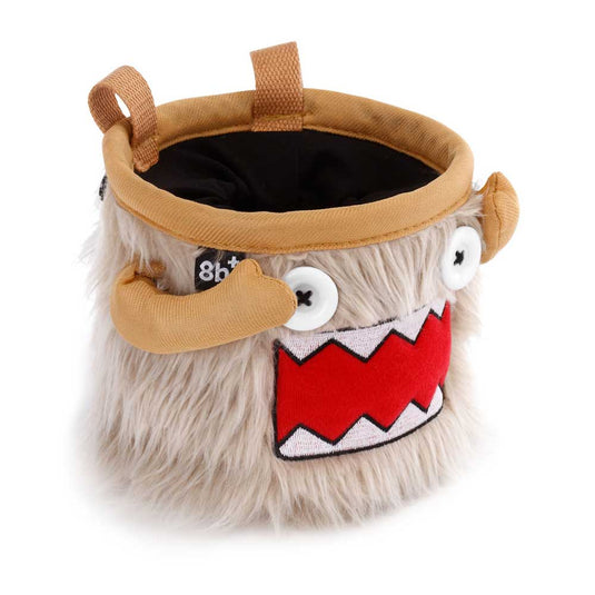 8b+ Charlie Chalk Bag - white fur with big mouth design