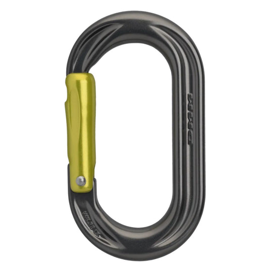 DMM PERFECTO CARABINER IN TITANIUM WITH LIME STRAIGHT GATE