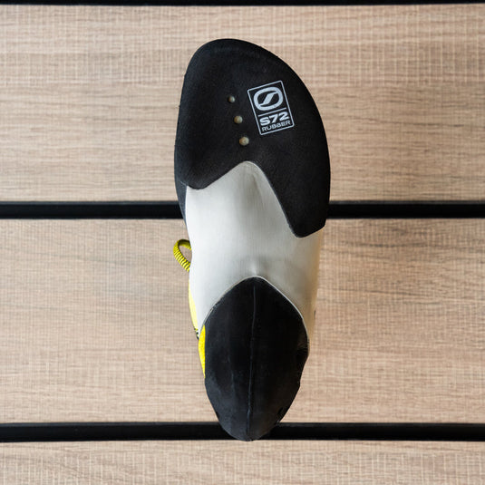 The sole of a climbing shoe, Scarpa Veloce Lace