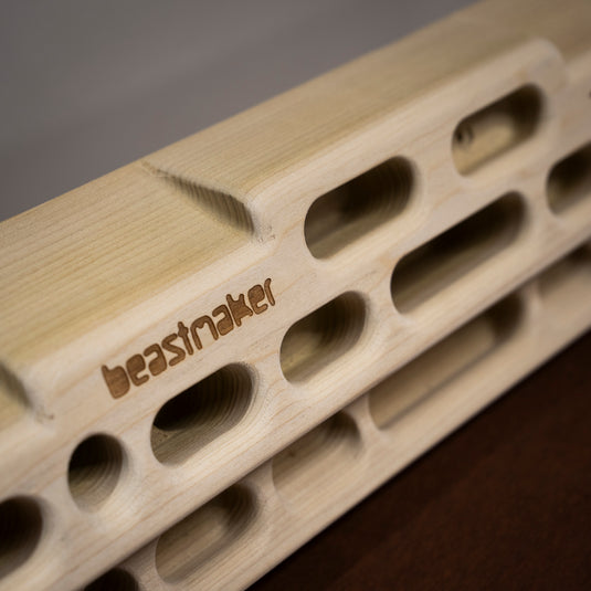 close up of Beastmaker 2000 wooden training board