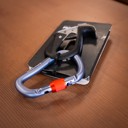 Big Air Pilot Package by Black Diamond. Pilot Belay Device with Rocklock Carabiner attached.