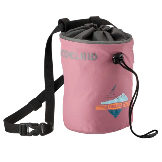 edelrid rodeo small chalk bag in rose