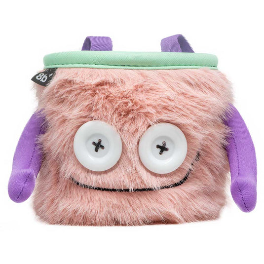 8B+ Jules Chalk Bag - in pale pastel pink fur design and pruple arms