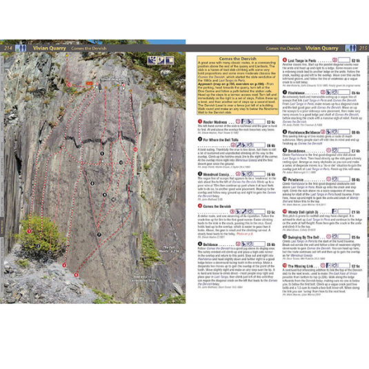 North Wales Slate - Rockfax - sport climbing guidebook - internal page of vivian quarry
