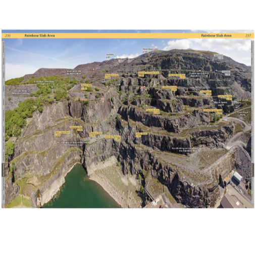 North Wales Slate - Rockfax - sport climbing guidebook - internal page - rainbow slab area