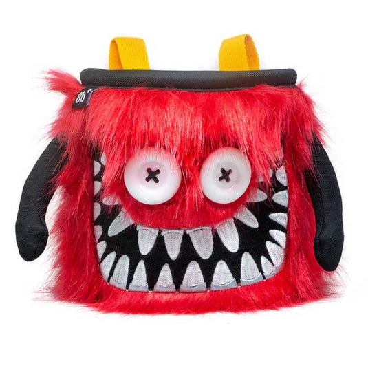 8B+ Ozzy Chalk Bag, in red fur design with large monster mouth
