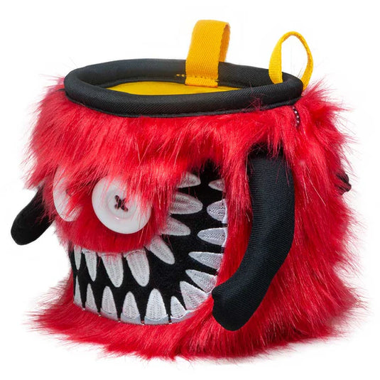 8B+ Ozzy Chalk Bag, in red fur design with large monster mouth