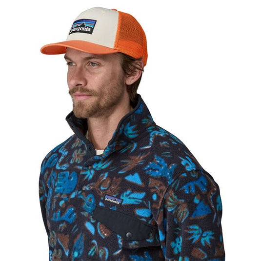 Patagonia P-6 Logo Trucker Hat - White w/Redtail Rust