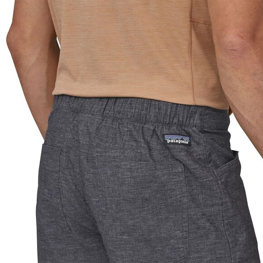 Patagonia Mens Hampi Rock Shorts in ink black worn by model facing away
